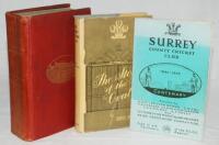Surrey cricket and The Oval. Two hardback titles. 'Surrey Cricket. Its History and Associations', Lord Alverstone, London 1902. Red cloth with gilt emblem to front cover and title to spine. Slight fading to spine, some wear to boards, minor breaking to fr