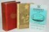 Surrey cricket and The Oval. Two hardback titles. 'Surrey Cricket. Its History and Associations', Lord Alverstone, London 1902. Red cloth with gilt emblem to front cover and title to spine. Slight fading to spine, some wear to boards, minor breaking to fr