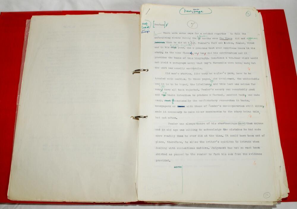 'P.G.H. Fender. A Biography'. Richard Streeton. London 1981. Red file ...