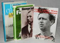 England biographies and autobiographies. Box comprising thirty two titles, the majority hardbacks with dustwrappers. Four titles are signed by the author, 'Tich Freeman and the decline of the leg-break bowler', David Lemmon, London 1982. 'Percy Chapman, a