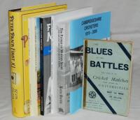 Miscellaneous cricket books. A mixed selection of ten titles including 'Cricketing References in Norwich Newspapers 1701-1800 arranged in chronological order', J.S. Penny 1979. 'The Datasport Book of Wartime Cricket 1940-45', G.B. Andrews 1990. 'The Blues