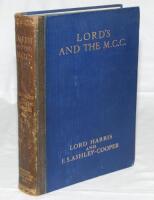 'Lord's and the M.C.C.'. Lord Harris and F.S. Ashley Cooper. First edition, London 1914. Bound in original blue cloth and leather spine, Gilt title to front and spine. Top edge gilt. Some scuffing to spine, otherwise in good/ very good condition - cricket