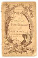 'The Halifax Cricket Tournament: Visit of the American Twelve of Philadelphia, August 1874'. J.B. Lippincott &amp; Co. Philadelphia 1874. 54pp. Original attractive wrappers, with title on front wrapper within an acanthus leaf cartouche. This attractively 