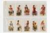 Military cigarette cards 1901-1976. Eight complete sets of cards. Sets are John Player &amp; Sons, 'Regimental Uniforms' 1912, blue backs, full set of fifty, and a full set of fifty brown back second series. 'Military Uniforms of the British Empire Overse - 5
