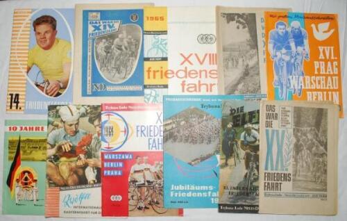 East German sporting ephemera 1960s. An interesting and unusual selection of programmes, brochures, medals etc. relating to cycling and athletics in the D.D.R. (East Germany) in the 1960s. Contents comprise a run of fourteen programmes and brochures for t