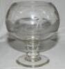 Fishing. A fine large nineteenth century (c.1885) glass Stourbridge bowl on baluster stem and circular platform foot, wheel engraved with a scene of a gentleman fishing, wearing a top hat. Approx. 9&quot; tall, 8&quot; diameter. Light scratches/ wear to 