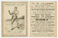 William Abednego &quot;Bendigo&quot; Thompson and George Fryer. '&quot;Bendigo&quot; in 1839'. Early original promotional card with printed title and caption, 'One of the most Scientific Boxers who ever lived. Taken from the Original Copy, in possession o