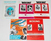 World Heavyweight Championships 1971-1976. Five official programmes for boxing contests shown live on closed circuit television including three presented by 'Viewsport'. Programmes are Joe Frazier v Muhammad Ali, Madison Square Garden, New York 8th March 