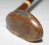 'Sunday/ Sabbath Club' attractive walking stick in the form of a golf club. c.1915. Maker's mark to the crown of the club head for A.H. Scott. Metal tip with horn inset to base of handle. VG - golf<br><br>The ban on playing golf on the Sabbath led to club - 3
