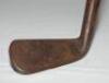 Early Andersons of Edinburgh smooth face lofting iron c.1890. Hickory shaft, leather grip. Maker's mark to rear of head. Good condition - golf
