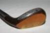 Long nose wooden headed putter c.1880. Maker unknown. Hickory shaft and suede grip. Appears to be restored, in good condition - golf - 2