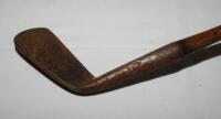 Hand forged Cleek (driving iron) c.1895. Hickory shaft. Lacking grip. Some rusting to head, otherwise in good condition - golf