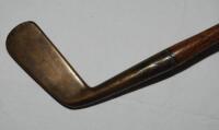 Robert Forgan &amp; Son, St. Andrews brass headed putter c.1895. Hickory shaft with leather grip. Maker's stamp to rear of head. Good original condition - golf