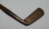 Robert Forgan &amp; Son, St. Andrews brass headed putter c.1895. Hickory shaft with leather grip. Maker's stamp to rear of head. Good original condition - golf - 2