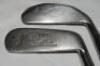 Two blade putters with steel heads c.1920. Maker's marks for R. Forgan &amp; Son St. Andrews, and Glasgow Golf Co. Hickory shafts with leather grips. Good original condition - golf - 2