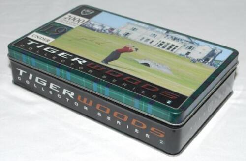 Nike Golf Tiger Woods Collectors Series 2. '2000 129th Open Champion 19 Under'. Decorative tin comprising four sets each of three golf balls boxed to mark Wood's scores in each of the four rounds in the 2000 Open Championship at St. Andrews. Woods' scores