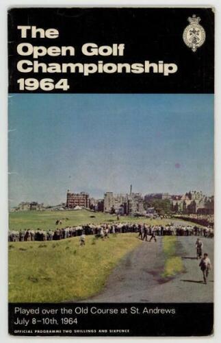 The Open Championship 1964. Old Course, St. Andrews. Official programme for the tournament held 8th- 10th July 1964 with original draw sheet for Friday 8th July. G - golf