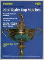 Ryder Cup 1977. Royal Lytham &amp; St. Annes. Official programme for the tournament held 15th- 17th September 1977. Originally from the collection of Tony Jacklin with letter of authentication signed by Jacklin. G - golf<br><br>Alliss was a member of the 