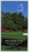U.S. Masters. Augusta National Golf Club, 2nd- 8th April 2001. Official Spectator's Guide booklet and three draw sheets for Thursday &amp; Friday, 5th &amp; 6th, Saturday 7th, and Sunday 8th April. G/VG - golf