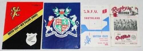 British Lions tour to Australia &amp; New Zealand 1959. Three official programmes for tour matches played on the New Zealand leg. Matches are v Southland, Invercargill 11th July 1959 (British Lions won 11-6) v Manawatu-Horowhenua, Palmerston North 11th Au