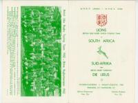 British Lions tour to South Africa 1962. Official programme for the third Test match v South Africa, Newlands 4th August 1962. Vertical fold, annotations in ink to team page, otherwise in good condition - rugby<br><br>South Africa won the third Test 8-3 a
