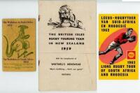 'The Wallabies in South Africa 1953'. Small tour guide booklet for the Australian rugby tour to South Africa 1953, published by Coca-Cola. Sold with a tour itinerary booklet for the British Lions tour to New Zealand 1959, published by Whitwell's Menswear 