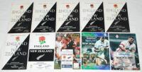 England v New Zealand 1954-1997. Ten official match programmes for international matches played at Twickenham (except where stated). Matches played are 1954, 1964, 1967, 1973, 1978, 1979, 1983, 1993, 1997 (Old Trafford) and 1997 (Twickenham). Sold with ni