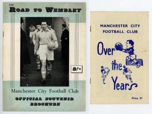 Manchester City F.C. 1940s/1950s. 'The Road to Wembley'. Manchester City Football Club. Official souvenir brochure commemorating the club's progress to the F.A. Cup Final at Wembley in 1955. Printed signatures to player pages. Good condition. Sold with 'M