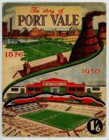 'The Story of Port Vale 1876-1950'. Souvenir brochure published in 1950 to commemorate the opening of the new ground at Hamil Road, Burslem. Printed by James Heap, Stoke-on-Trent. Original decorative colour wrappers. Light wear and soiling to wrappers, ot