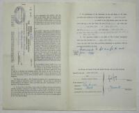 Charlton Athletic. Original official four page agreement/ contract between Gordon Harold Jago and Jack Phillips, Secretary of Charlton Athletic to play for Charlton for the 1957/58 season. Signed by Jago and Phillips in ink and dated 3rd May 1957 and witn