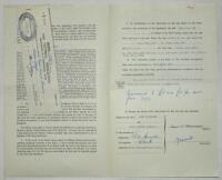 Charlton Athletic. Original official four page agreement/ contract between Cyril Samuel Hammond and Jack Phillips, Secretary of Charlton Athletic to play for Charlton for the 1957/58 season. Signed by Hammond and Phillips in ink and dated 3rd May 1957 and