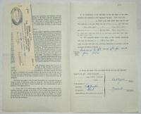 Charlton Athletic. Original official four page agreement/ contract between Robert William Ayre and Jack Phillips, Secretary of Charlton Athletic to play for Charlton for the 1957/58 season. Signed by Ayre and Phillips in ink and dated 3rd May 1957 and wit