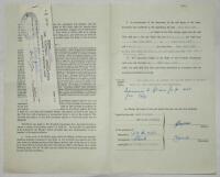Charlton Athletic. Original official four page agreement/ contract between James Campbell and Jack Phillips, Secretary of Charlton Athletic to play for Charlton for the 1957/58 season. Signed by Campbell and Phillips in ink and dated 3rd May 1957 and witn