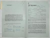 Charlton Athletic. Original official four page agreement/ contract between Leonard Glover and Jack Phillips, Secretary of Charlton Athletic to play for Charlton for the 1962/63 season. Signed by Glover and Phillips in ink and dated 3rd May 1962 and witnes