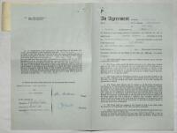 Charlton Athletic. Original official four page agreement/ contract between John Henderson and Jack Phillips, Secretary of Charlton Athletic to play for Charlton for the 1962/63 season. Signed by Henderson and Phillips in ink and dated 26th June 1962 and w