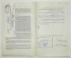 Charlton Athletic. Original official four page agreement/contract between Peter Ronald Godfrey and Jack Phillips, Secretary of Charlton Athletic to play for Charlton for the 1957/58 season. Signed by Godfrey and Phillips in ink and dated 3rd May 1957 and 