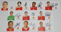 Manchester United. Selection of ten official United colour 'half' club cards. Each signed by the player featured. Signatures are O'Shea, van Nisteltrooy, Saha, Ronaldo, Van der Sar, Solskjaer, Fletcher, Evra, Silvestre and Brown. G/VG - football
