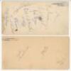 Wolverhampton Wanderers F.C. c.1949. Double album page signed in ink by fourteen Wolves players, including eight members of the 1949 F.A. Cup winning team. Signatures include Jimmy Mullen, Bert Williams, Bill Crook, Jimmy Dunn, Billy Wright, Roy Pritchard