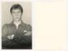Dennis Bond. Watford, Tottenham Hotspur and Charlton Athletic. Mono real photograph plain back postcard of Bond, head and shoulders with arms folded. Signed in black ink to the photograph by Bond. Publisher unknown. Excellent condition - football<br><br>B
