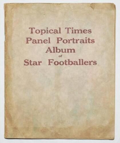 Topical Times. 'Panel Portraits Album of Star Footballers' c1936. Original album complete with twenty six large colour (14) and mono (12) photographs, all loose mounted, with a further twenty seven colour (2) and mono (25) loose cards. Some wear and nicks