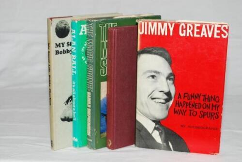 World Cup 1966. Five first edition hardback autobiographies of members of the England World Cup winning team or coaching staff, each with good dustwrapper unless stated. Three signed titles are 'My Soccer Life', Bobby Charlton, Sportsmans Book Club, Londo