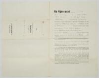 Tottenham Hotspur. Original official four page agreement/contract between Walter Richard Bellamy and Arthur White Turner, Club Secretary of Tottenham Hotspur to play for Spurs for the 1929/30 season. Signed by Bellamy and Turner in ink and witnessed by th