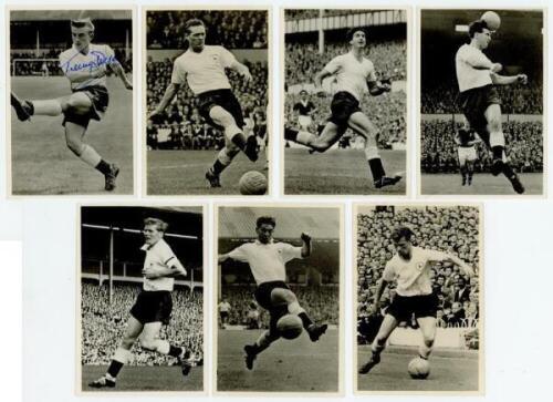 Tottenham Hotspur 1960/61 'Double winning season'. Excellent collection of seven mono 'real photograph' collectors cards published by 'The Star' October 1960. These photographs were used in the book 'The Untold Story of Spurs' by Bill Nicholson. Cards are