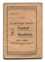 'The Tottenham Hotspur Football Handbook 1919-1920'. Official club handbook. Original wrappers. 32pp. Printed by C. Coventry of Tottenham. Some slight soiling and wear to wrappers otherwise in good condition - football