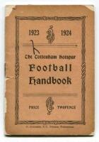 'The Tottenham Hotspur Football Handbook 1923-1924'. Official club handbook. Original wrappers. 40pp. Printed by C. Coventry of Tottenham. Wrappers detached with some loss to extremities and corners. Pen mark to front wrapper, contents in very good condit