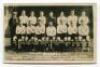 Tottenham Hotspur F.C. 1924/25. Mono real photograph postcard of the team and trainer, standing and seated in rows, with title and players names printed to lower border. W.J. Crawford 1924/25. Postally unused. Odd minor faults otherwise in good/very good 