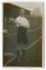 James Freeborough. Tottenham Hotspur 1904-1906. Sepia real photograph postcard of Freeborough, full length, in Spurs attire. Title to lower left hand border. Appears to be F.W. Jones, Tottenham. Postally unused. Good/very good condition - football<br><br>