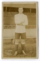 John Barr Murray Fleming. Tottenham Hotspur 1913-1195. Sepia real photograph postcard of Fleming, full length, in Spurs attire. Jones Brothers of Tottenham. Postally unused. Minor surface marks to image otherwise in good condition. Rare - football<br><br>