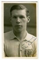 John Richardson. Tottenham Hotspur 1927-1929. Mono real photograph postcard of Richardson, half length, in Spurs shirt. Nicely signed in ink to the lower right hand side 'Yours sincerely'. W.J. Crawford of Edmonton. Good/very good condition Postally unus