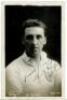 Buchanan Sharp. Tottenham Hotspur 1923-1925. Mono real photograph postcard of Sharp, half length, in Spurs shirt. Signed in ink 'Yours truly'. W.J. Crawford of Edmonton. Very good condition Postally unused. Rare - football<br><br>Sharp, an inside forward